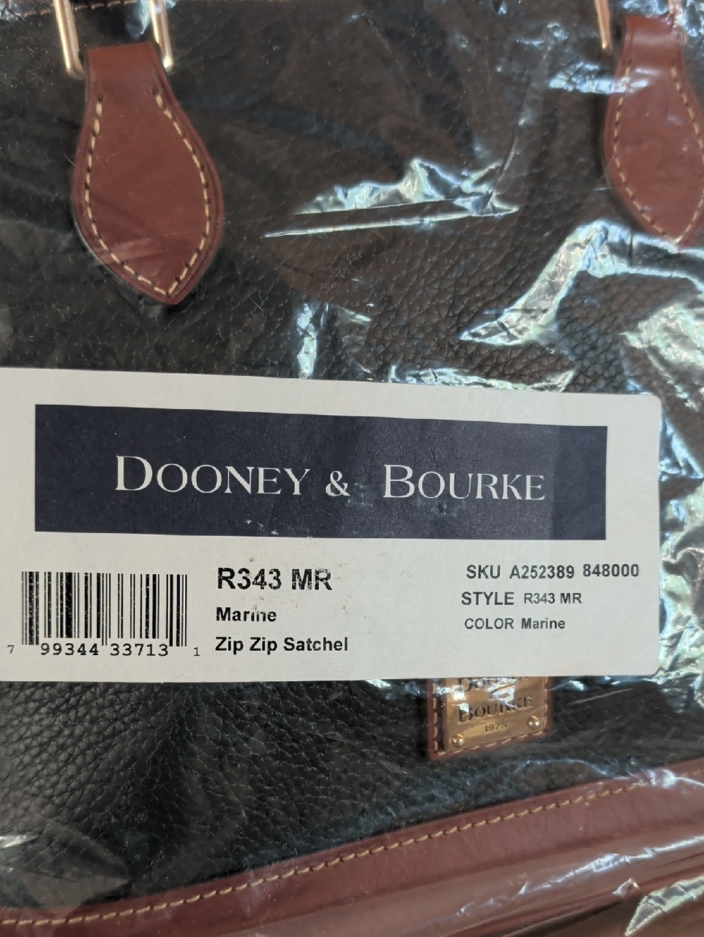NWT, Dooney & Bourke Navy Canvas Logo Dust Bag - Picture 8 of 16